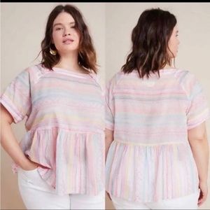 Anthropologie Letty Embroidered Top